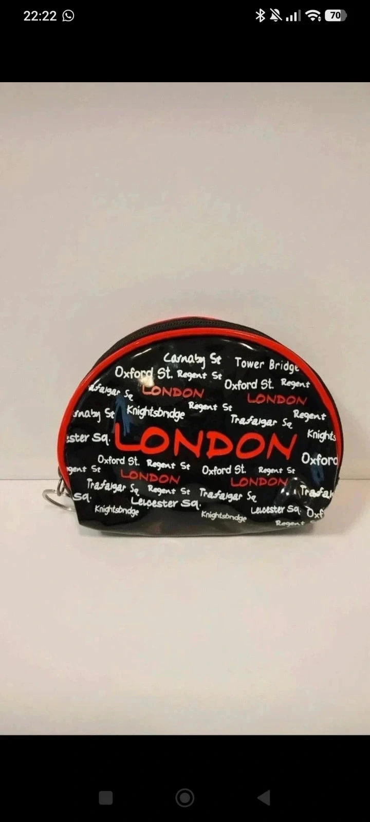 Carteira / estojo London preto vermelho com padrão de Londres com zíper 14x12 cm – photo 2
